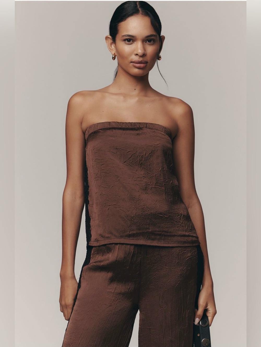 Anthropologie Strapless Textured Top